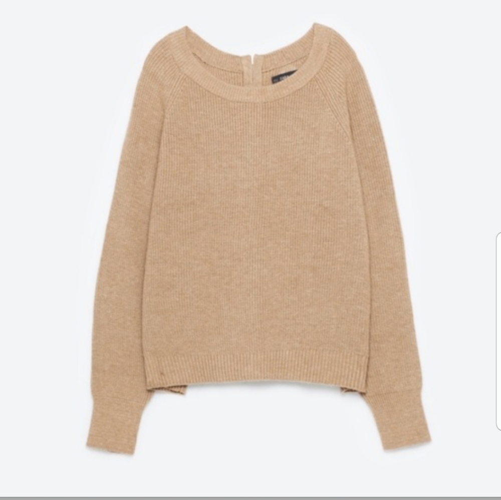 Zara Knit Back Zipper Sweater